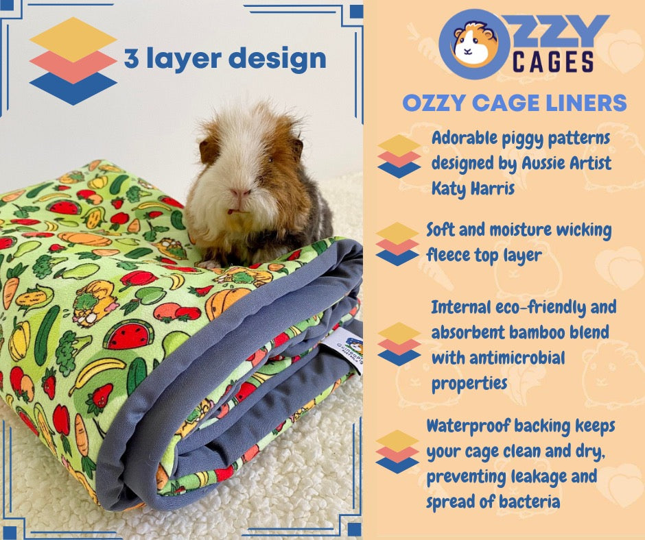 2 x 1 Fleece Liner for C&C Ozzy Cages – Small Pet Warehouse